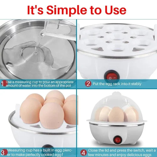 7-in-1 Multifunctional Egg Boiler & Frying Pan – Compact Electric Cooker